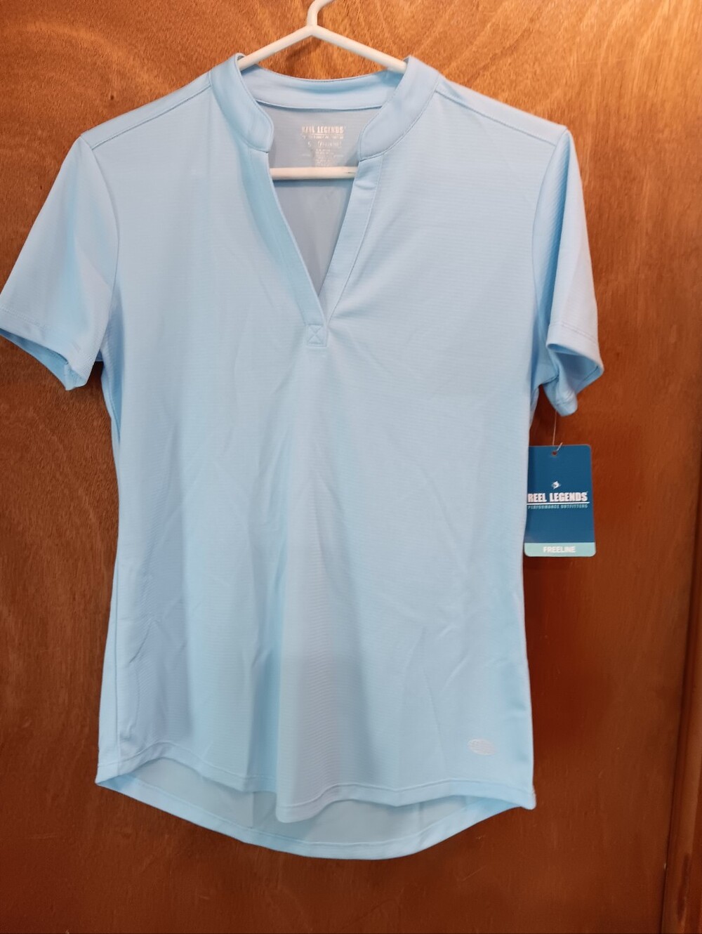 Reel Legends Sky Blue Short Sleeve Womans Performance Shirt